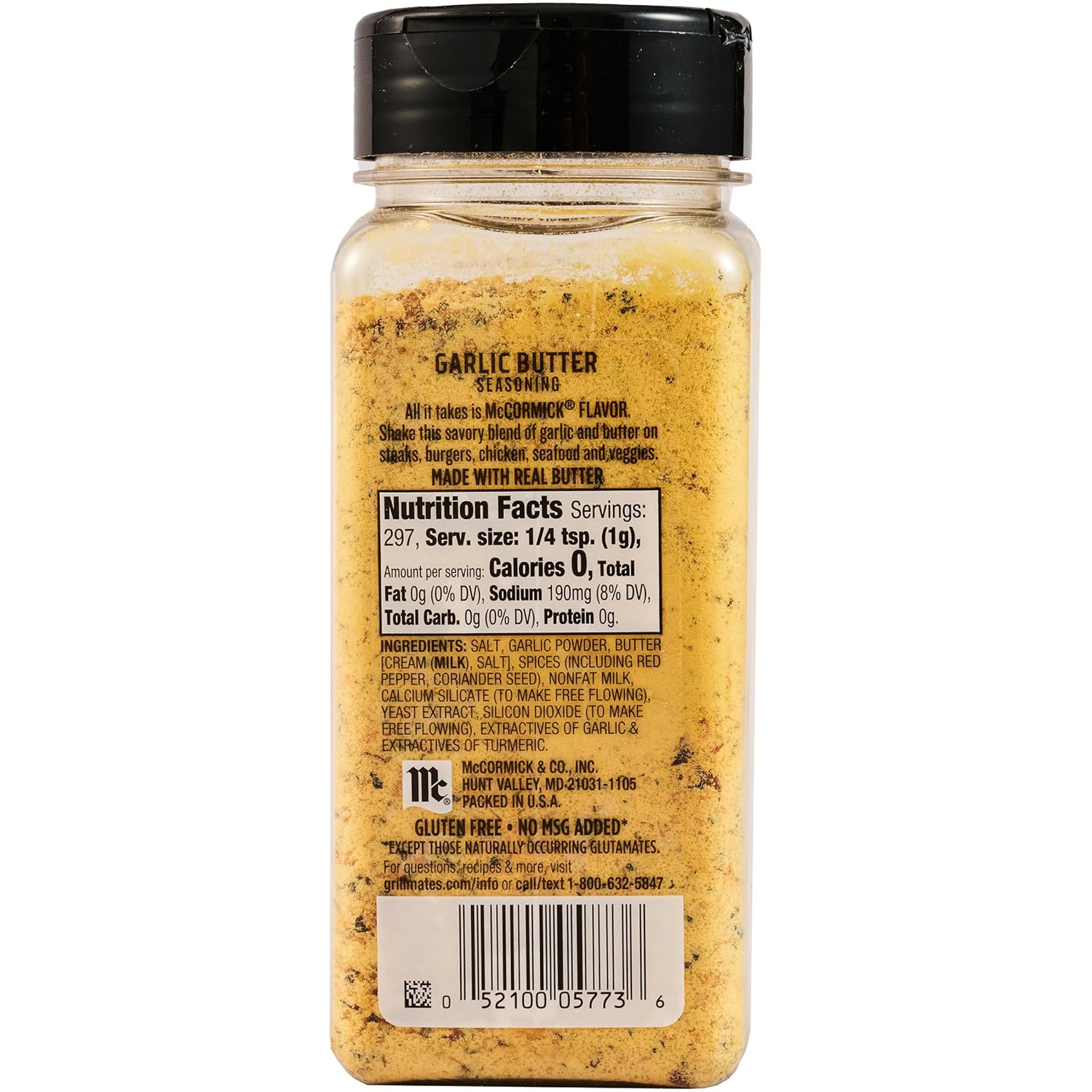 McCormick Grill Mates Garlic Butter Seasoning, Single Canister All-Purpose Blend for a Clutter-Free Pantry