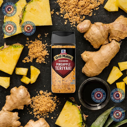 McCormick Grill Mates Pineapple Teriyaki Seasoning as a Father's Day Grill Gift, Savory-Sweet Asian-Inspired Rub in a 3.5 oz Bottle