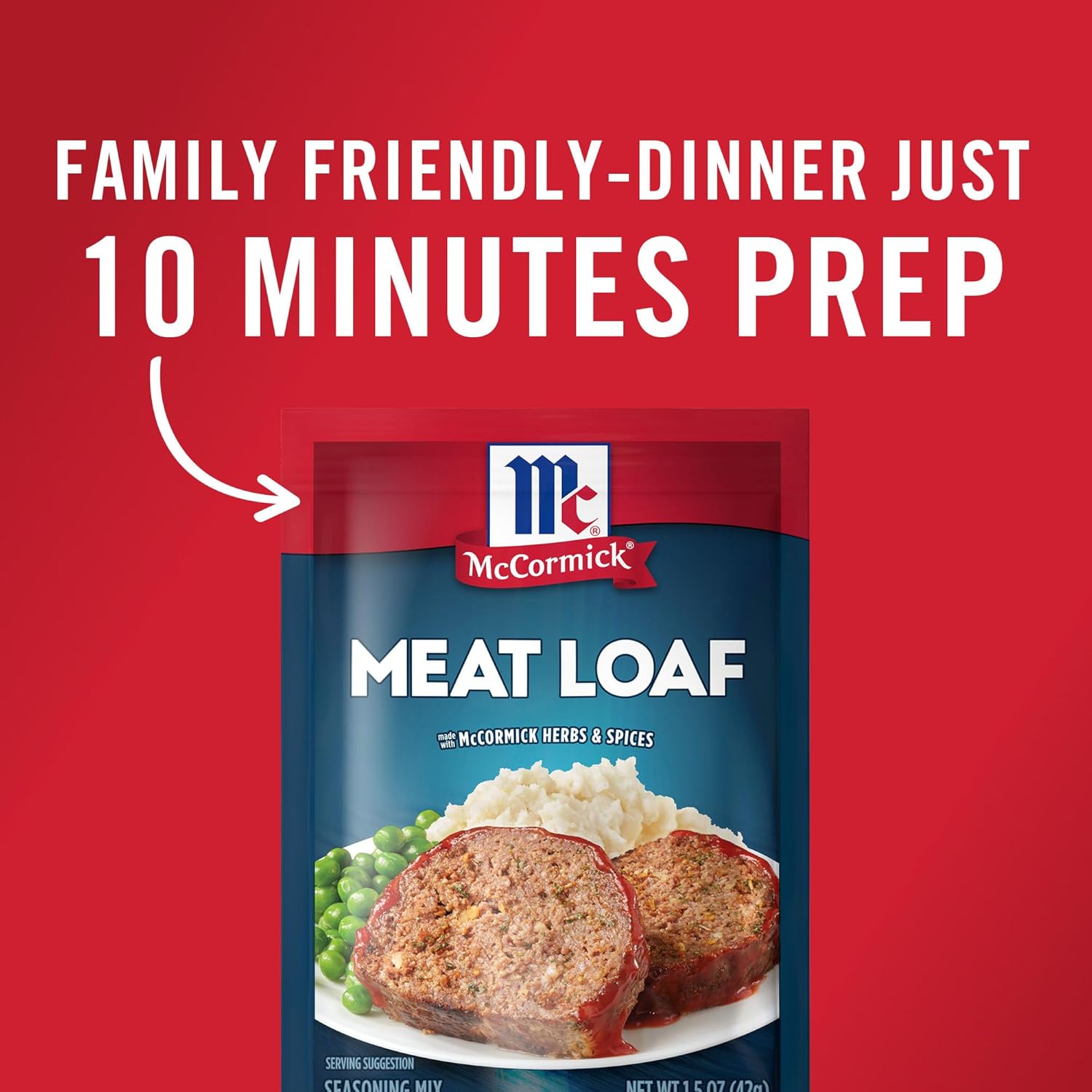 McCormick Meat Loaf Seasoning Mix – Quick Weeknight Dinner for Busy Home Cooks, 10-Minute Prep