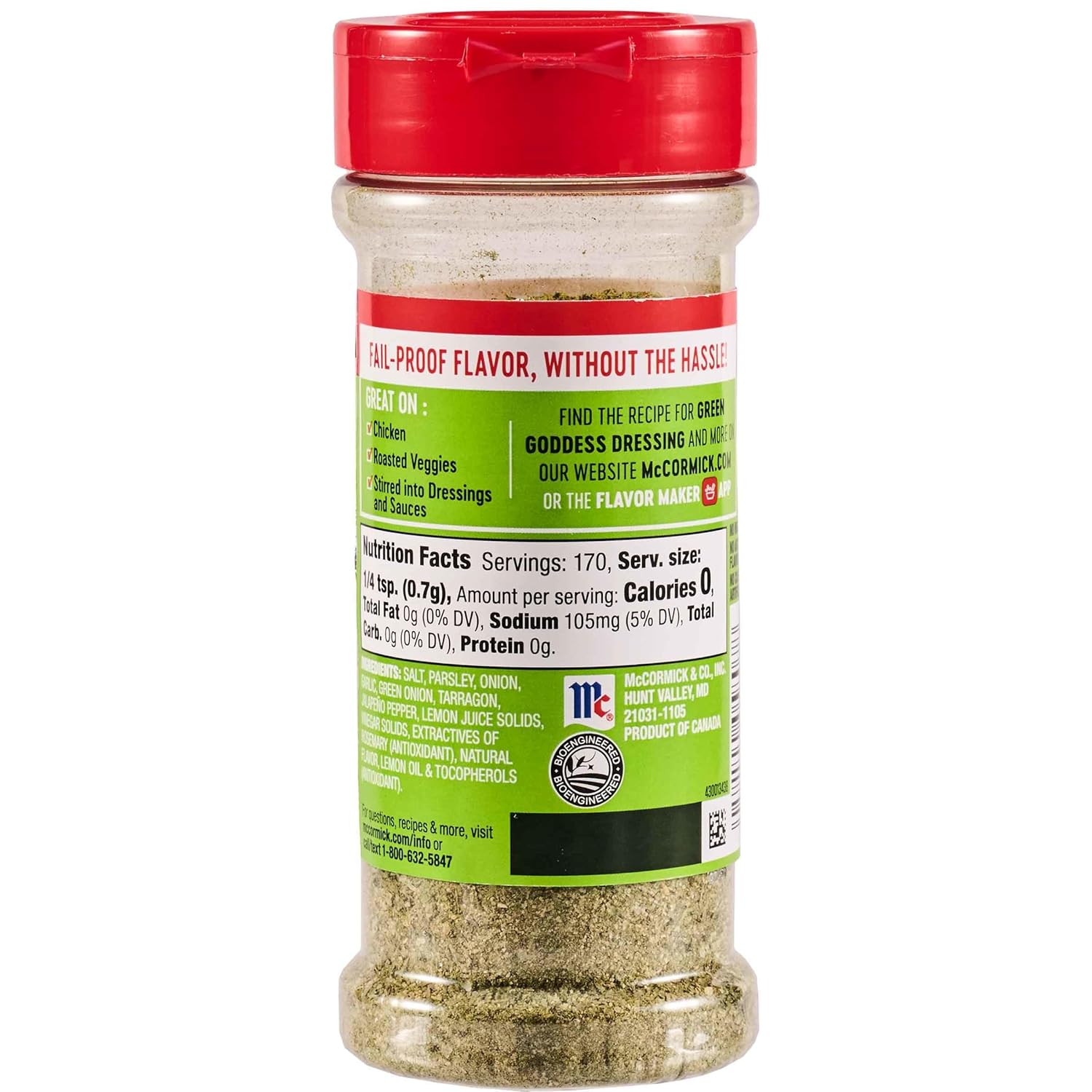 McCormick Perfect Pinch Green Goddess Seasoning – Mindful Home Cooking Spice for Calming Weeknight Dinners