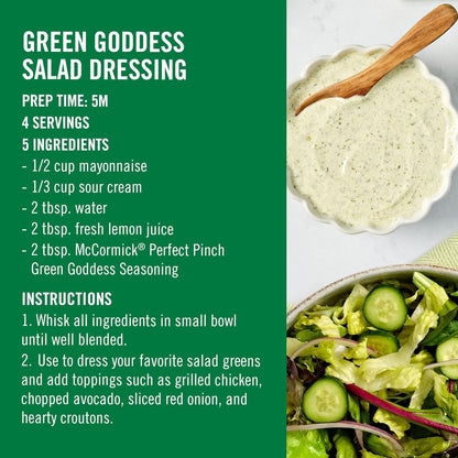 McCormick Perfect Pinch Green Goddess Seasoning – Mindful Home Cooking Spice for Calming Weeknight Dinners