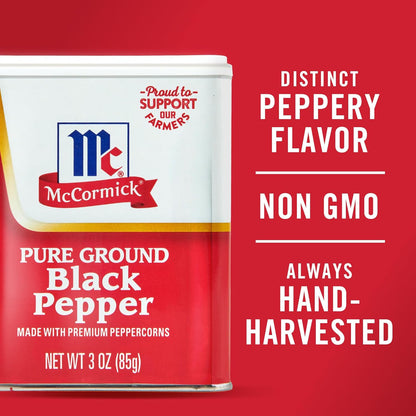 McCormick Pure Ground Black Pepper 3 oz – Clean-Ingredient Pantry Staple for Mindful Home Cooking