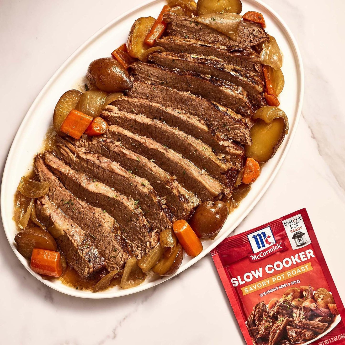 McCormick Slow Cooker Savory Pot Roast Seasoning – 10-Minute Active Prep for Hands-Off Weeknight Cooking
