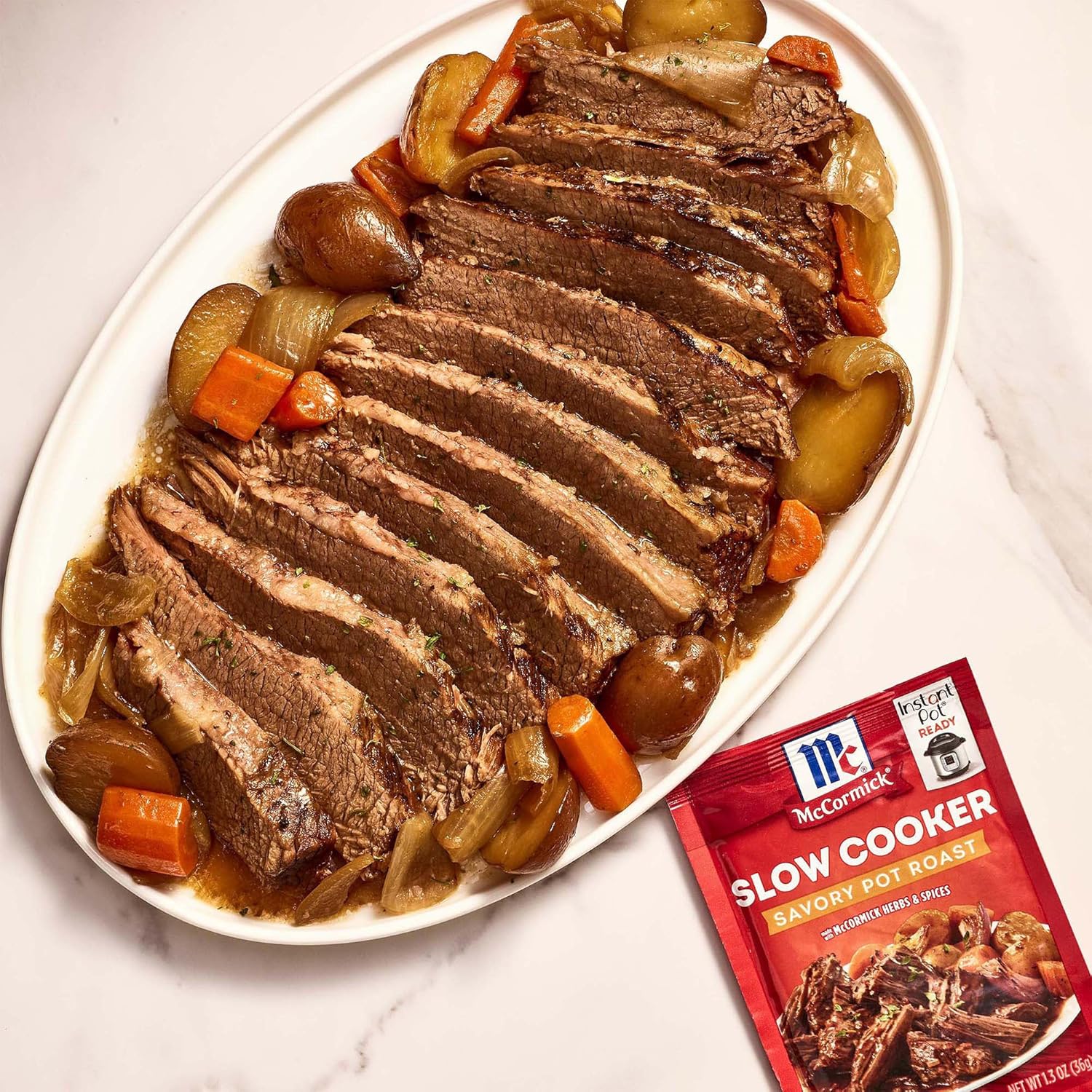 McCormick Slow Cooker Savory Pot Roast Seasoning – 10-Minute Active Prep for Hands-Off Weeknight Cooking