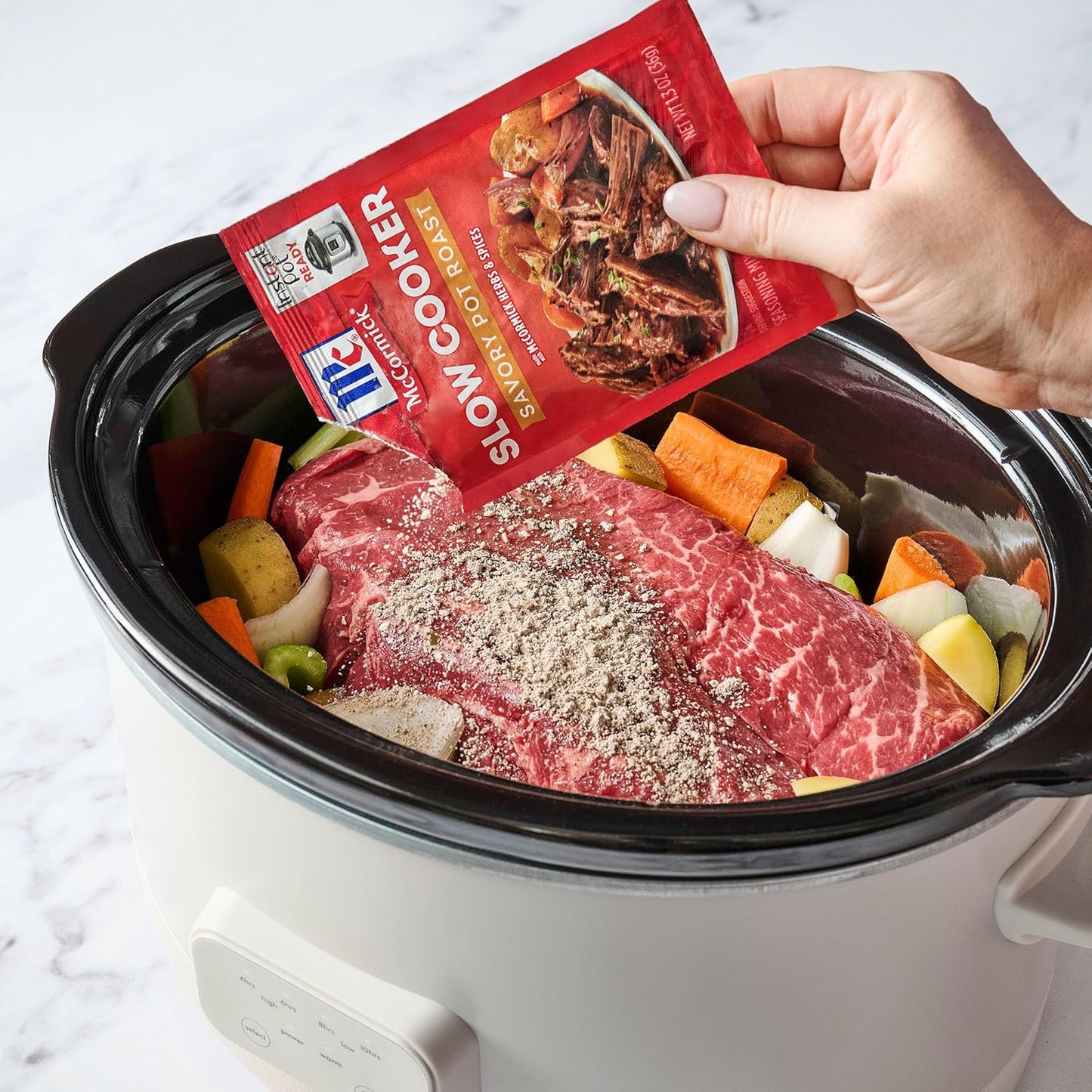 McCormick Slow Cooker Savory Pot Roast Seasoning – 10-Minute Active Prep for Hands-Off Weeknight Cooking