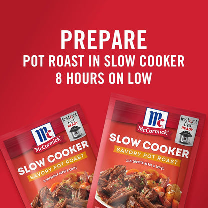 McCormick Slow Cooker Savory Pot Roast Seasoning – 10-Minute Active Prep for Hands-Off Weeknight Cooking