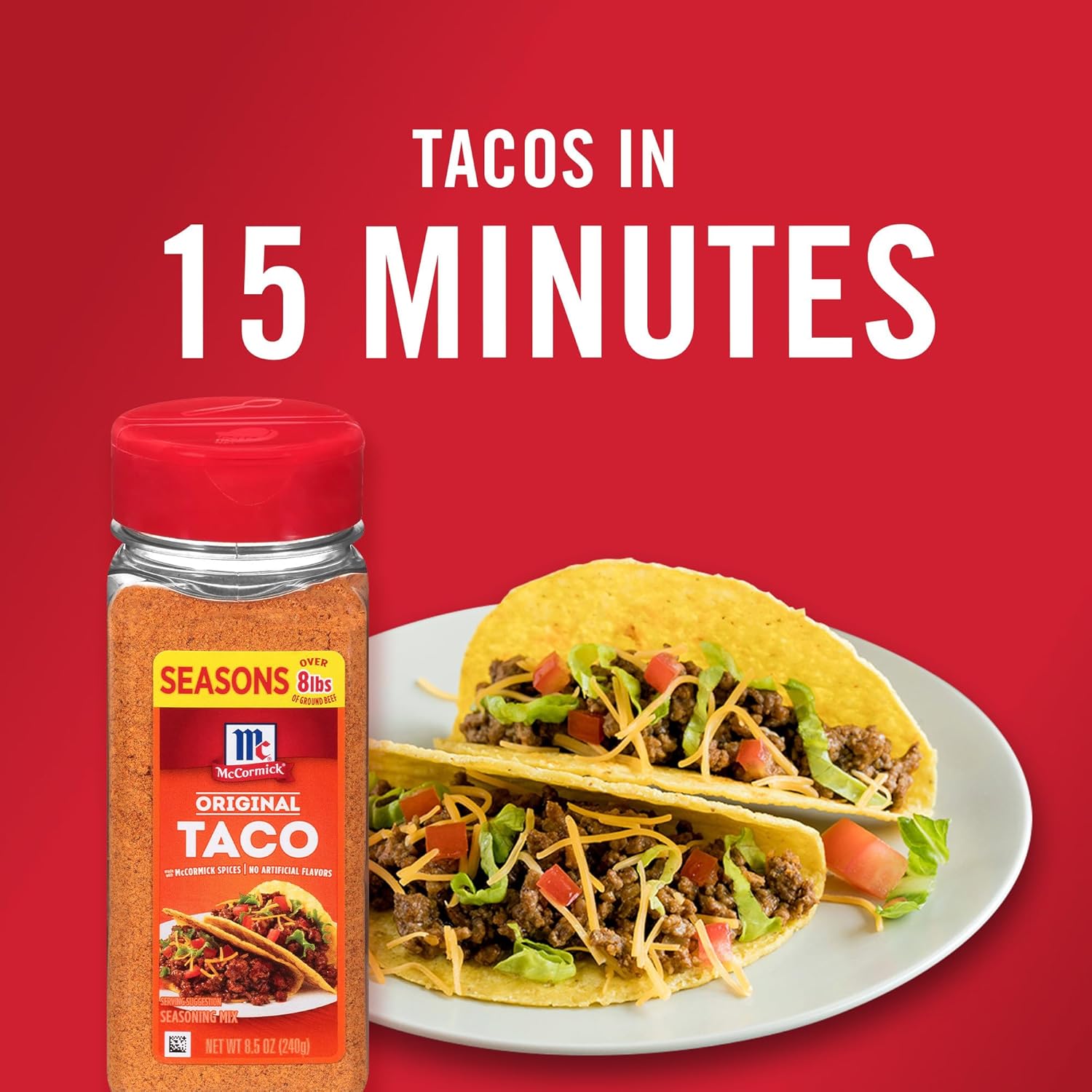 McCormick Taco Seasoning Mix – Family Taco Night Pantry Staple, 15-Minute Weeknight Dinner for Kids