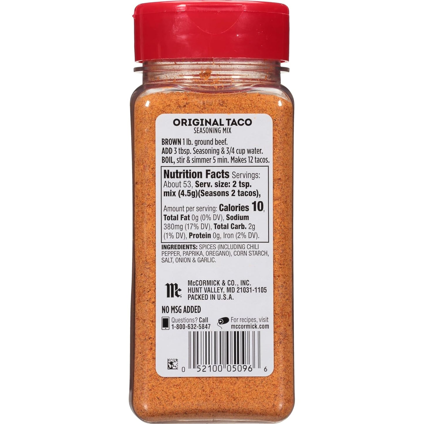 McCormick Taco Seasoning Mix – Family Taco Night Pantry Staple, 15-Minute Weeknight Dinner for Kids
