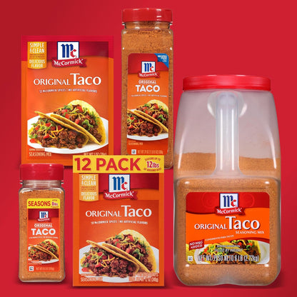 McCormick Taco Seasoning Mix – Family Taco Night Pantry Staple, 15-Minute Weeknight Dinner for Kids