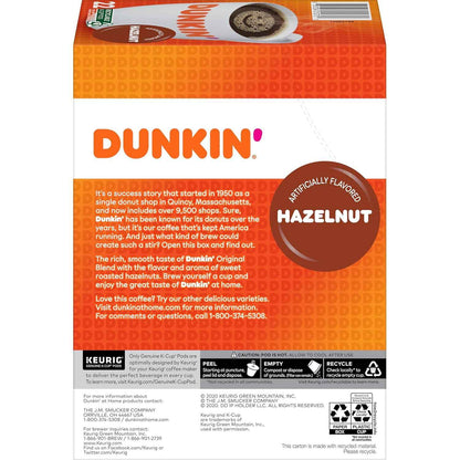 Dunkin' Hazelnut Flavored Keurig K-Cup Pods – Work From Home Productivity Boost, 88 Pod Bulk Pack