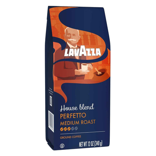 Lavazza House Blend Perfetto Ground Coffee 12oz – Italian Coffee Gift Basket for Mom on Birthday, Medium Roast 100% Arabica for Drip Brewers