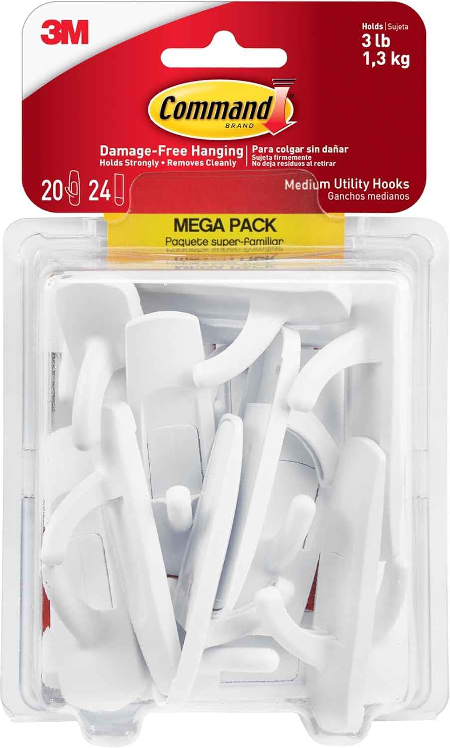 Command Medium Utility Hook Mega Pack – Practical Birthday Gift for Mom Who Loves a Clutter-Free Home
