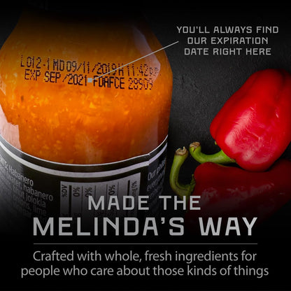 Melinda's Ghost Pepper Hot Sauce - Spicy Gourmet Birthday Gift for Her, Spicy Food Lovers and Heat Seekers, 10oz Squeeze Bottle