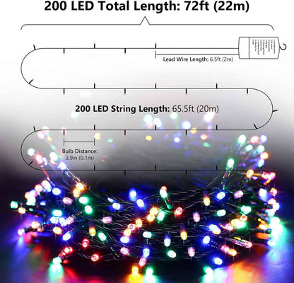 Flacchi Fairy Lights 66ft – Cozy Birthday Gift for Mom, 8 Lighting Modes for Bedroom and Patio Decor