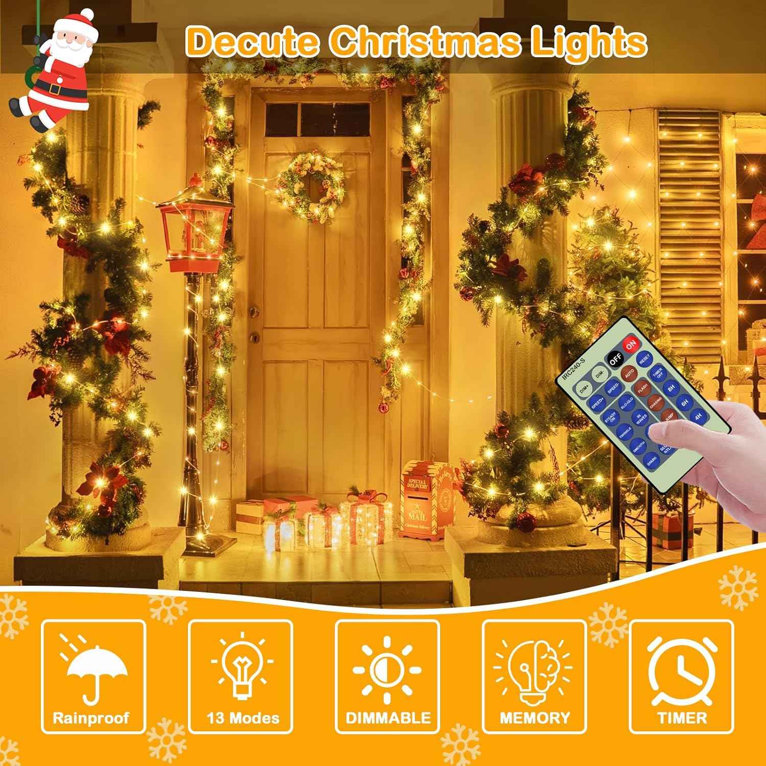 Decute 500LED Fairy String Lights – Living Room Christmas Tree & Mantel Aesthetic Accent, Warm White Dimmable Glow