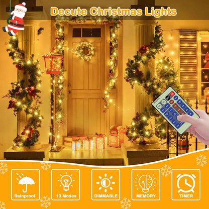 Decute 500LED Fairy String Lights – Living Room Christmas Tree & Mantel Aesthetic Accent, Warm White Dimmable Glow