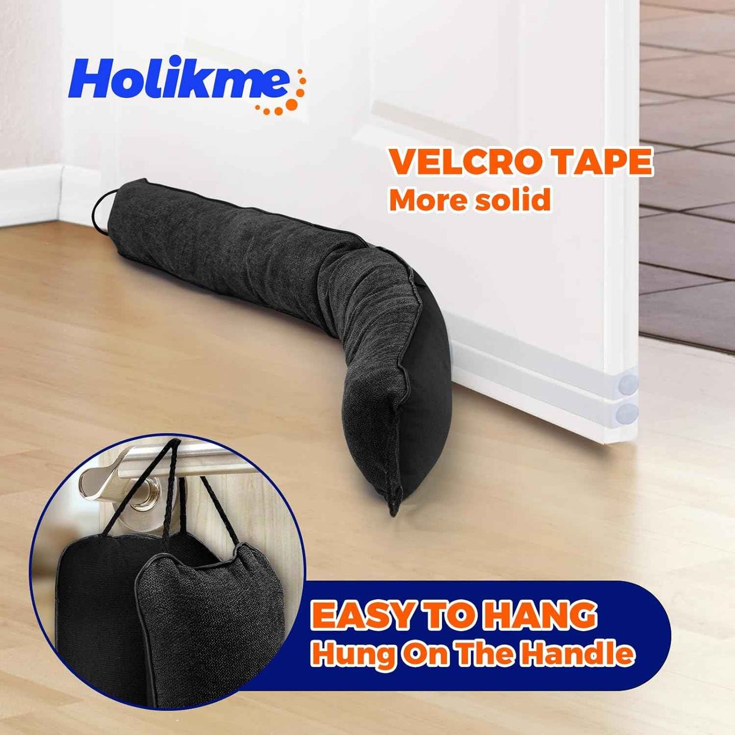 Holikme Weighted Door Draft Stopper – Cozy Bedroom Decor Accessory in Black Gray or Brown, 36 inch