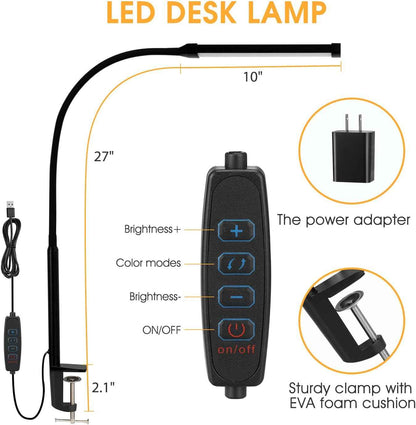 LED Desk Lamp with Clamp – Home Office Task Light for Remote Work & Deep Focus