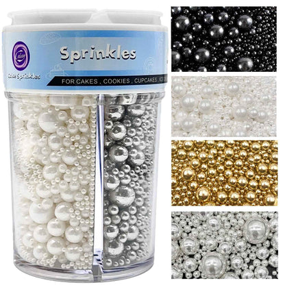 SUGAR BAY Edible Gold and Silver Pearl Sprinkles – Child-Safe Cupcake Topping for Kids' Birthday Parties and Family Baking