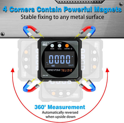 HERRMILL Digital Laser Inclinometer - Workshop Productivity Upgrade for Cabinet Makers, USB-C Rechargeable Angle Gauge with Backlight