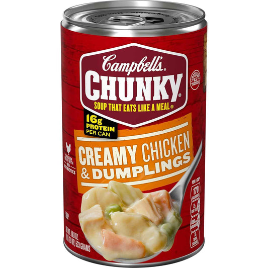 Campbell's Chunky Soup, Creamy Chicken and Dumplings – Heat-and-Eat Road Trip Lunch for Campfire Dinners