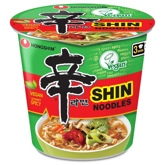 microwavable single-serve cup with included sauce and vegetable packet
