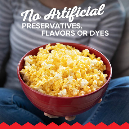 microwave-ready bags that pop in minutes with no additional oil or equipment needed