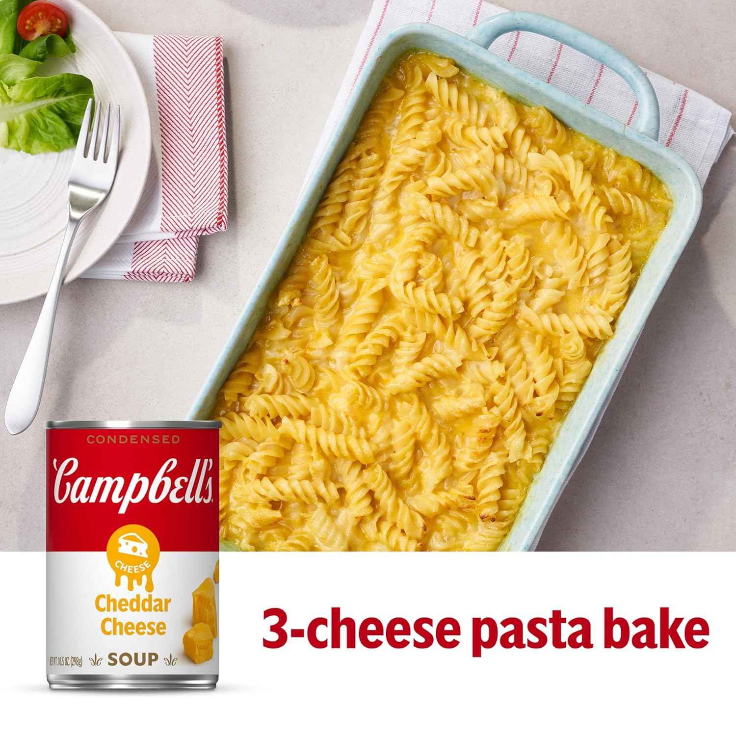 Campbell's Condensed Cheddar Cheese Soup – Vegetarian Weeknight Dinner Starter for Picky Eaters, 10.5 oz Can
