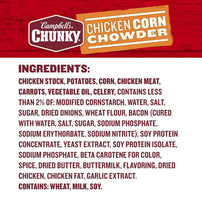 Campbell's Chunky Soup with Country Vegetables – Filling Single-Serve Meal for Calorie-Conscious Routines, 18.8 Oz