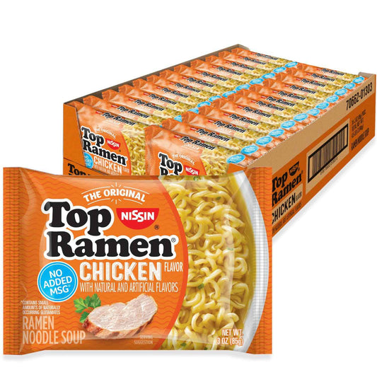 Nissin Top Ramen Bowl – Easy Microwave Lunch for Picky Eaters, No Stove Required, Beef 6-Pack