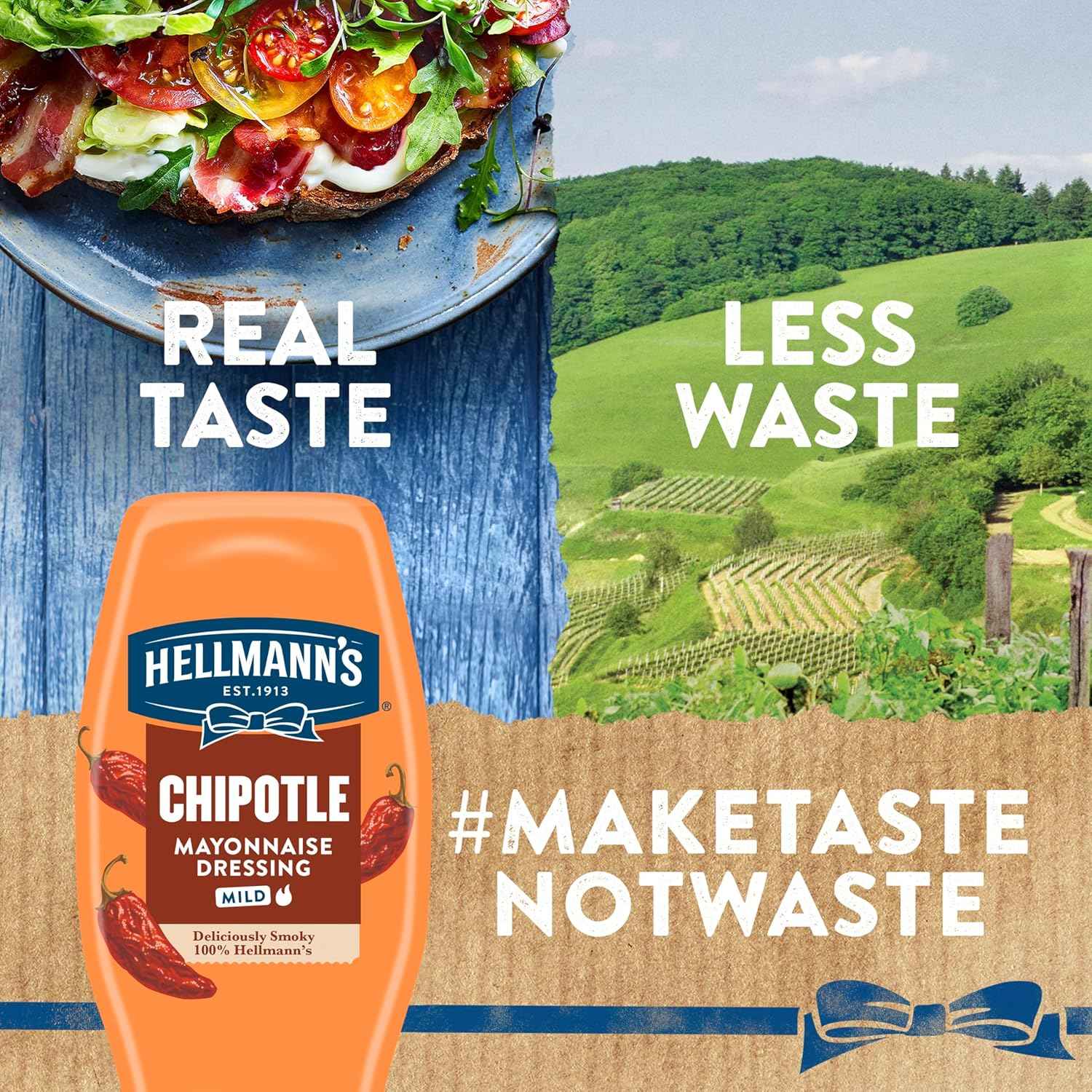Hellmann's Mayonnaise Dressing Mild Chipotle – Family-Safe Mild Heat Sauce for Weeknight Dinner Tables, 11.5 oz