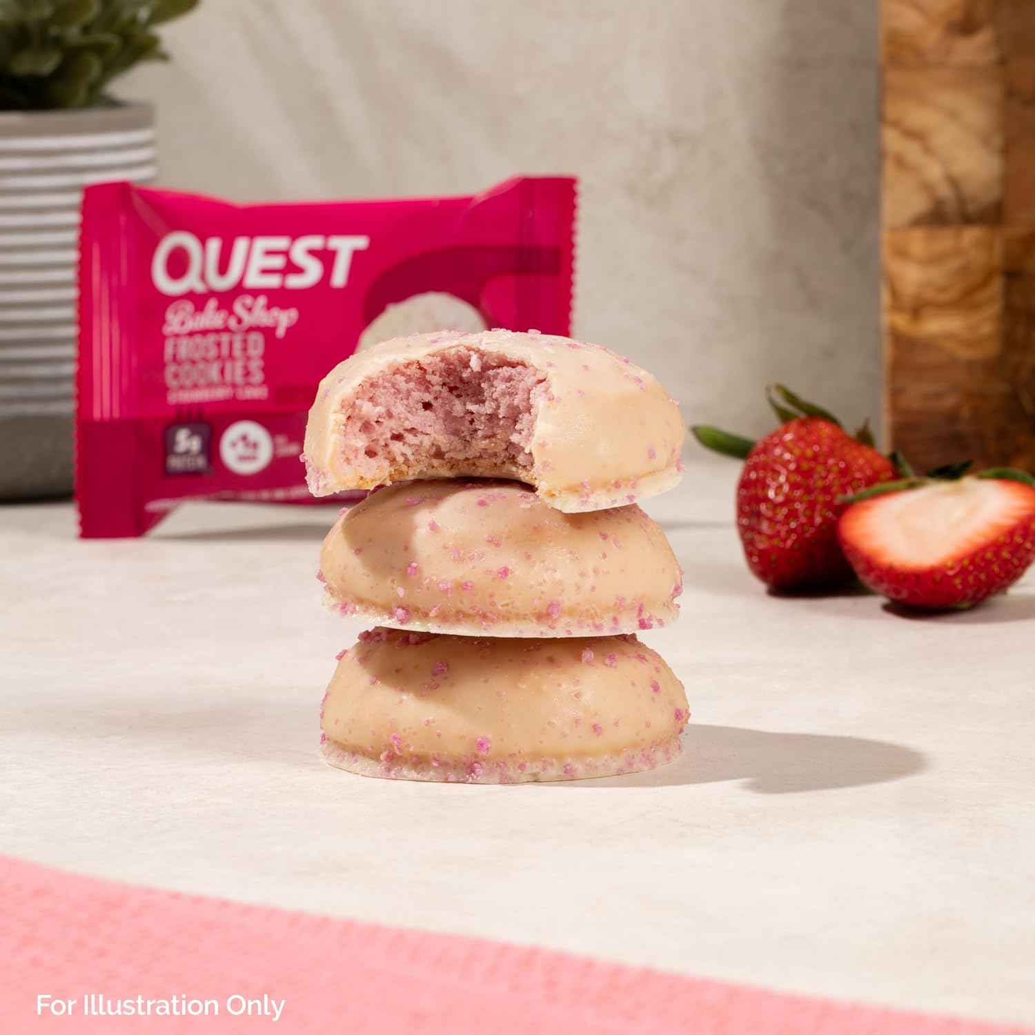 Quest Nutrition Frosted Protein Cookies – Camping Trip Pantry Snack for Active Travelers, Shelf-Stable Low-Sugar Cookie