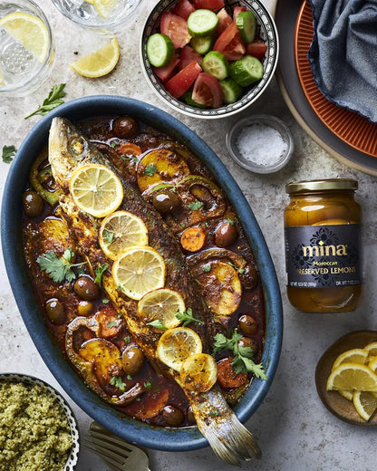 Mina Preserved Lemons - 12.5 oz - Three-Ingredient Pantry Essential for the Intentional Home Cook