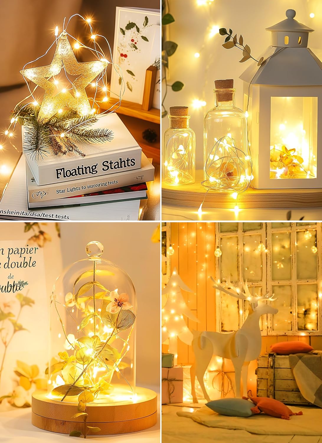 Minetom Copper Wire Fairy Lights – 33ft 100 LED Ambient Lighting for Living Room Shelves, Bedroom Headboard & Cozy Reading Nooks