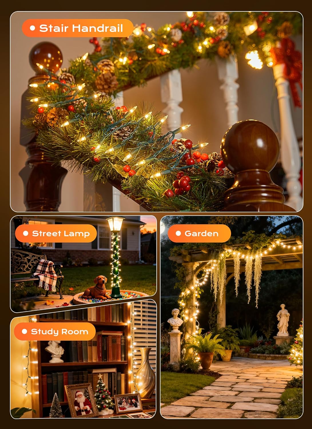 Minetom LED String Lights – Patio and Deck Outdoor Dining, Waterproof 50 ft Clear Bulbs