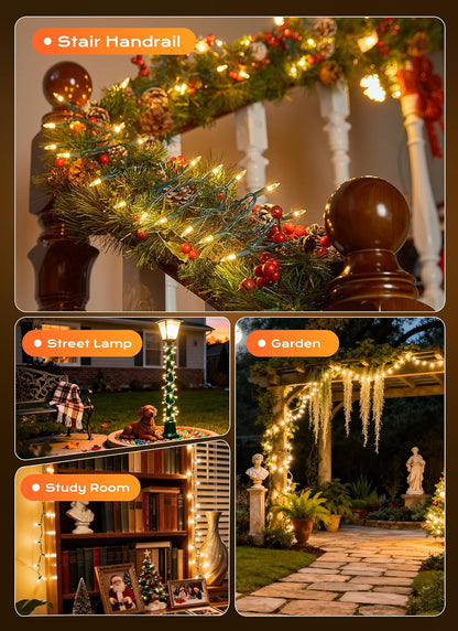 Minetom LED String Lights – Patio and Deck Outdoor Dining, Waterproof 50 ft Clear Bulbs