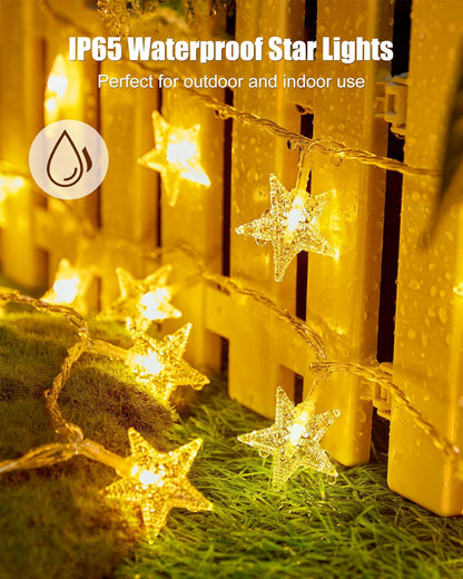 Minetom Star String Lights Battery Operated – Child-Safe Nursery and Kids Bedroom Night Light, Cool-Touch LEDs