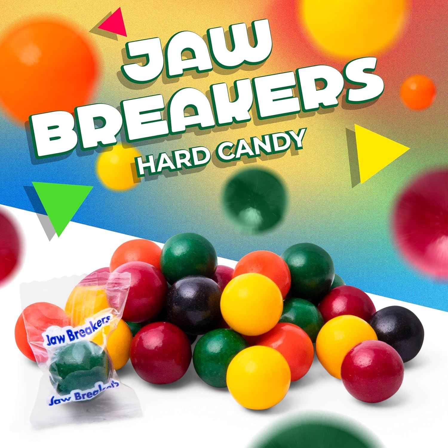 Jawbreakers Hard Candy – 1 lb Bulk Bag for Carnival Booths, Church Events, and School Fairs