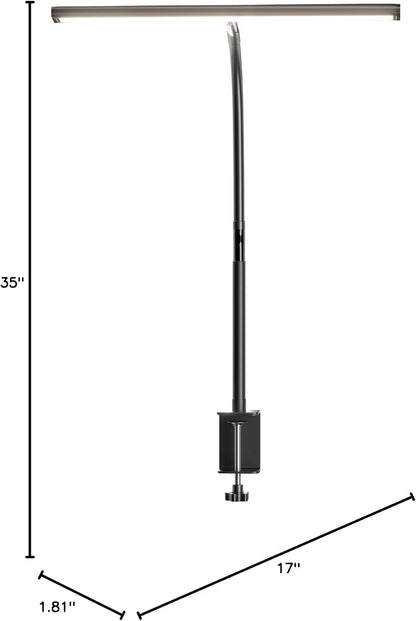 Minimalist Desk Lamp – Slim LED Monitor Light in Neutral Gray, Stepless Dimming Home Office Fixture
