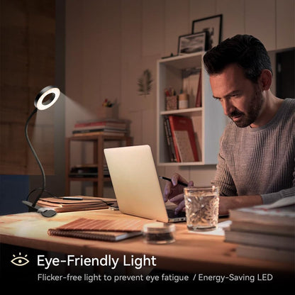 Minimalist LED Desk Lamp – Clean-Lined Clip-On Light for Clutter-Free Workstations, USB Powered