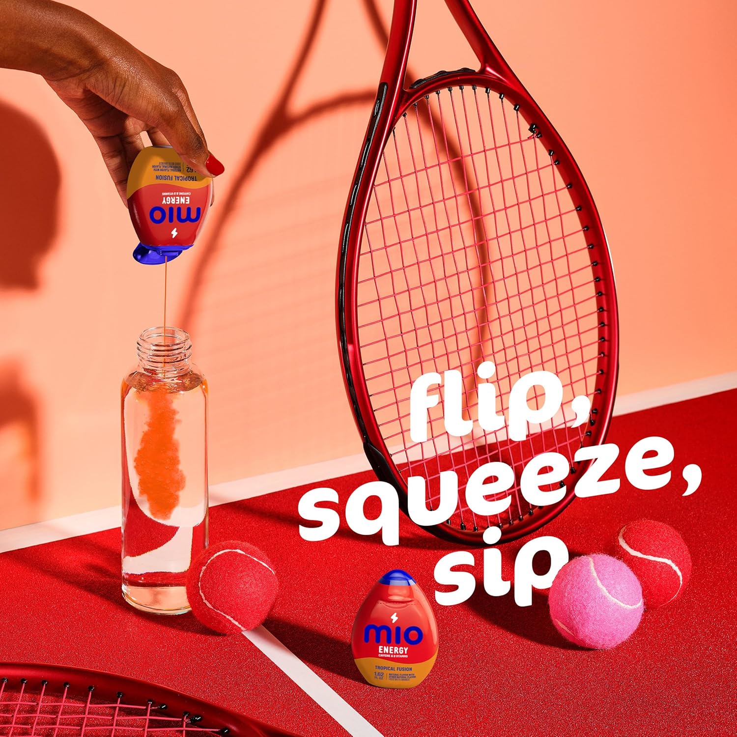 mio Energy Tropical Fusion – Gym Hydration Companion, Pre-Workout Squeeze Liquid Water Enhancer