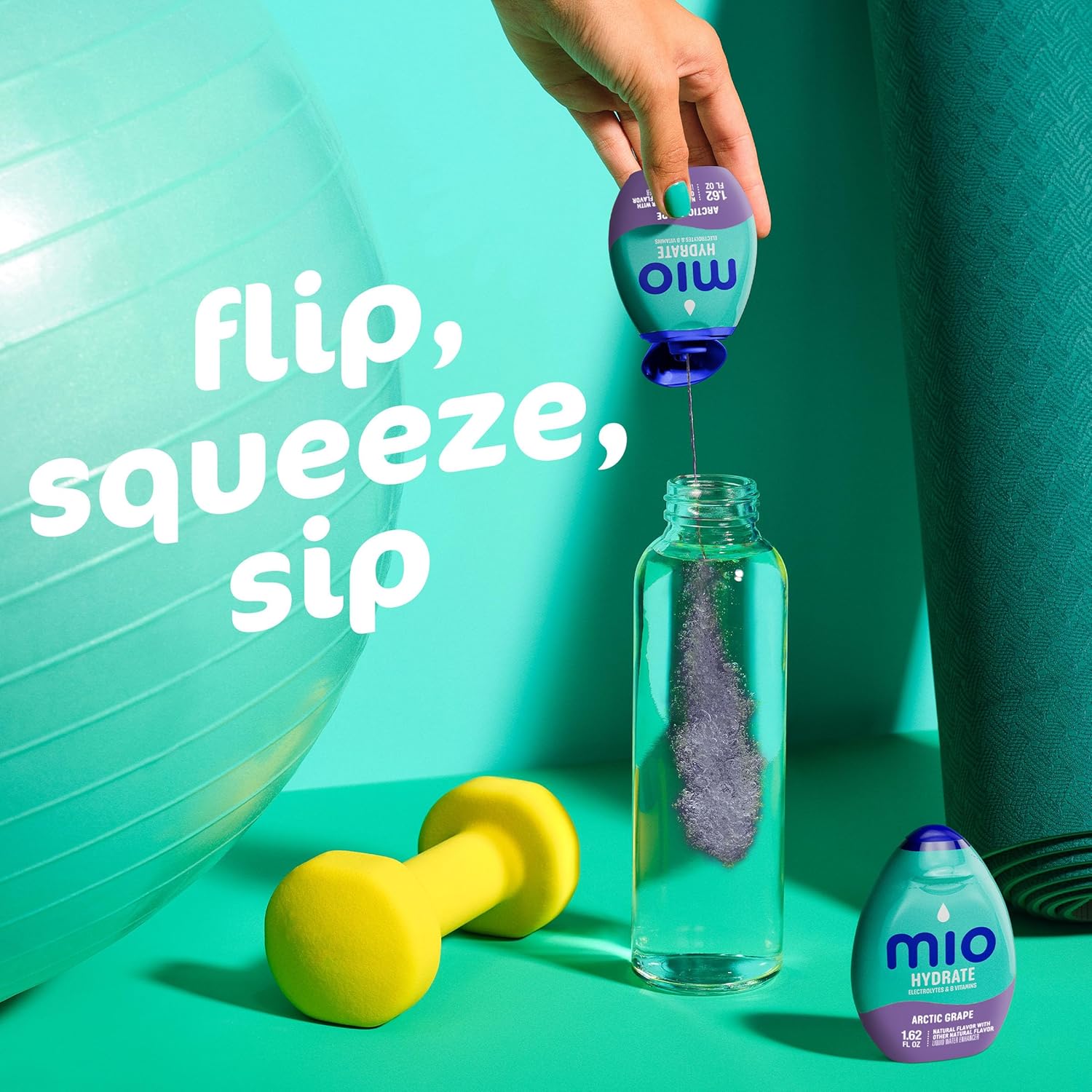 mio Hydrate Arctic Grape Squeeze Bottle – Outdoor Adventure Hydration for Hiking, Camping, and Trails