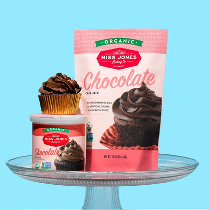 Miss Jones Baking Organic Chocolate Cake Mix – Clean-Ingredient Dessert for Wellness-Minded Home Bakers, Vegan and Non-GMO