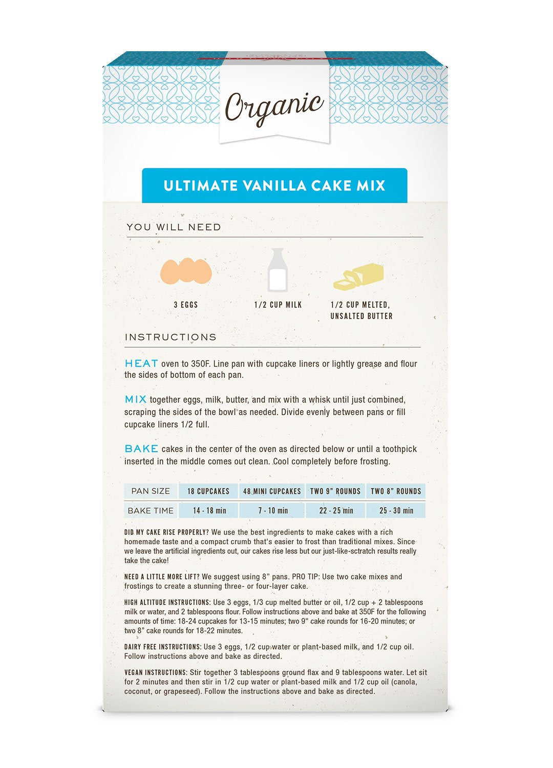 Miss Jones Baking Organic Yellow Cake Mix – Clean-Label Vegan Baking for Health-Conscious Home Bakers, Non-GMO Vanilla Cake with No Artificial Additives