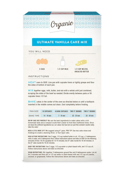 Miss Jones Baking Organic Yellow Cake Mix – Clean-Label Vegan Baking for Health-Conscious Home Bakers, Non-GMO Vanilla Cake with No Artificial Additives