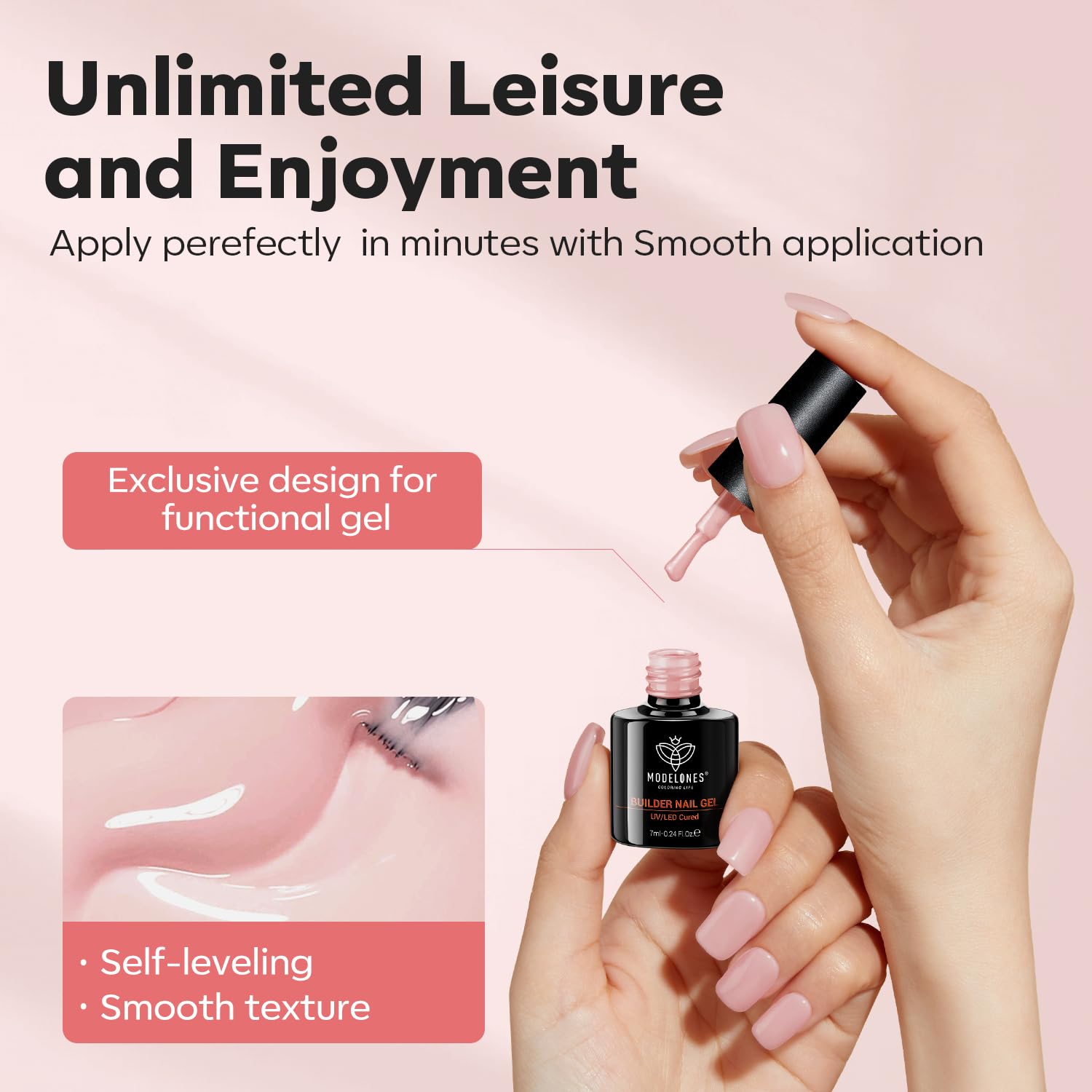 modelones 7-in-1 Builder Gel – Single-Bottle Nail Care for a Clutter-Free Vanity