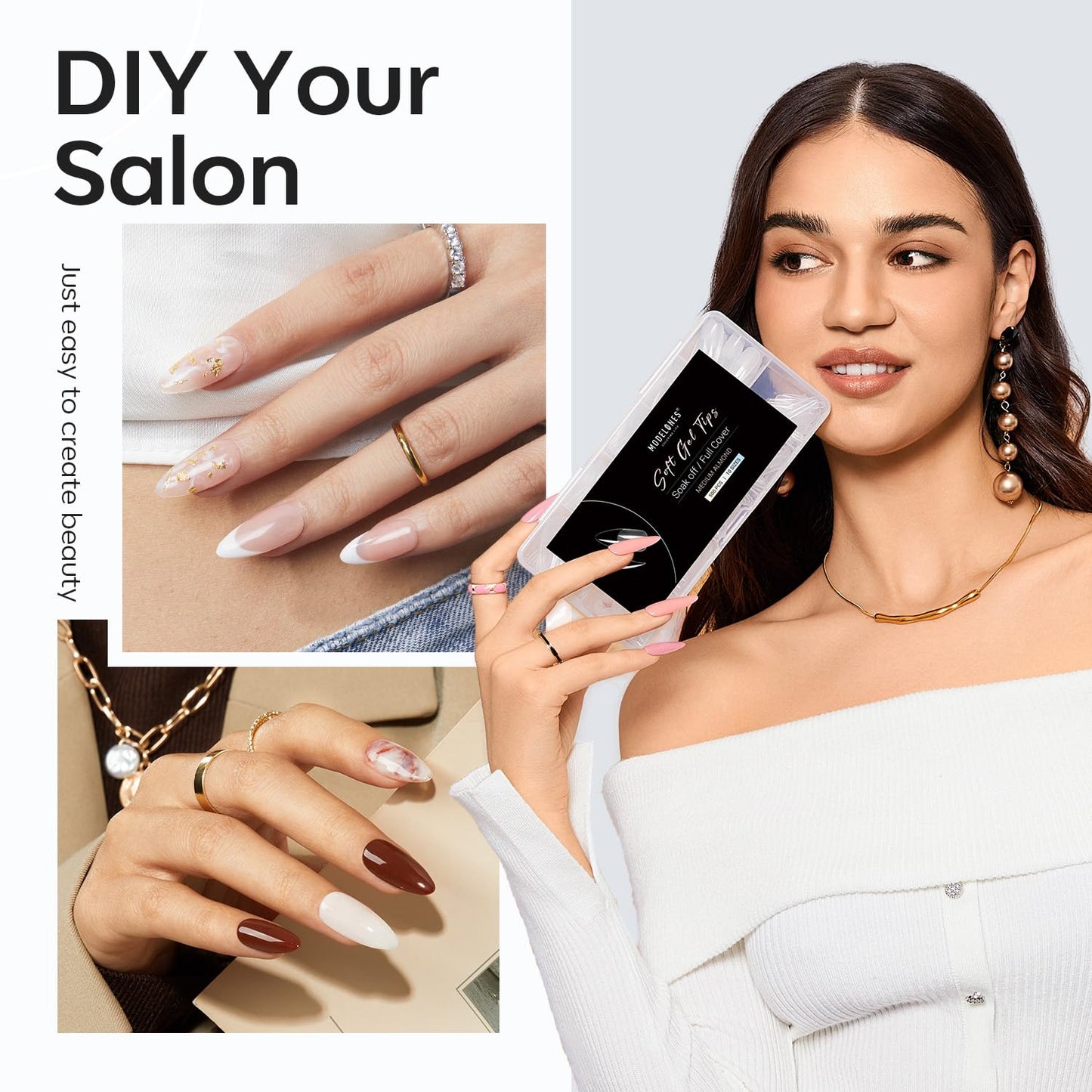 modelones Gel Top Coat and Base Set – Vanity Counter Aesthetic for Cozy Bedroom Decor, No Wipe Soak Off Clear Gel Polish System