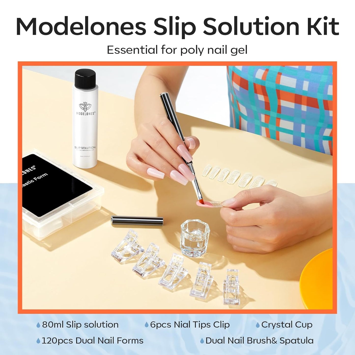 Modelones Poly Gel Slip Solution – Odorless Acetone-Free Nail Care Ritual for Calming Self-Care Night Routine