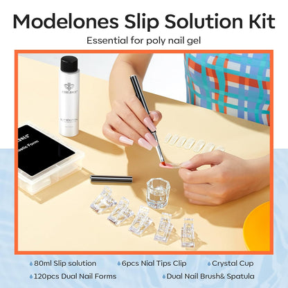 Modelones Poly Gel Slip Solution – Odorless Acetone-Free Nail Care Ritual for Calming Self-Care Night Routine