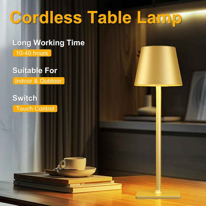 LEDLUX Rechargeable Table Lamp – Thoughtful Housewarming and Birthday Gift for Her, 2-Pack Gold and White